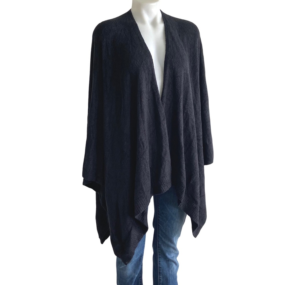 Barefoot Dreams CozyChic Lite Blue Wrap Cardigan Draped Open Front Style 455 OS